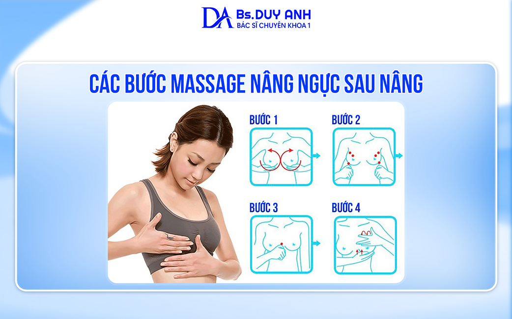 Các bước massage ngực sau nâng