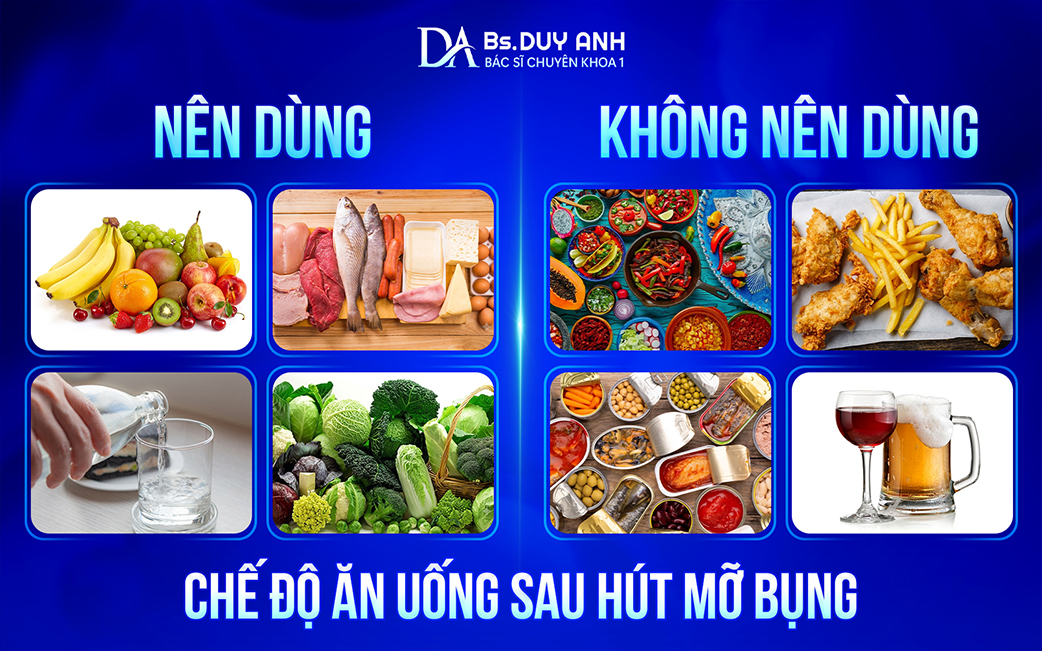 Thực phẩm nên ăn và nên hạn chế sau hút mỡ bụng