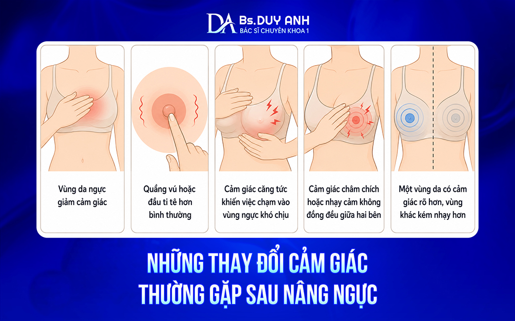 Những cảm giác có thể xuất hiện sau nâng ngực